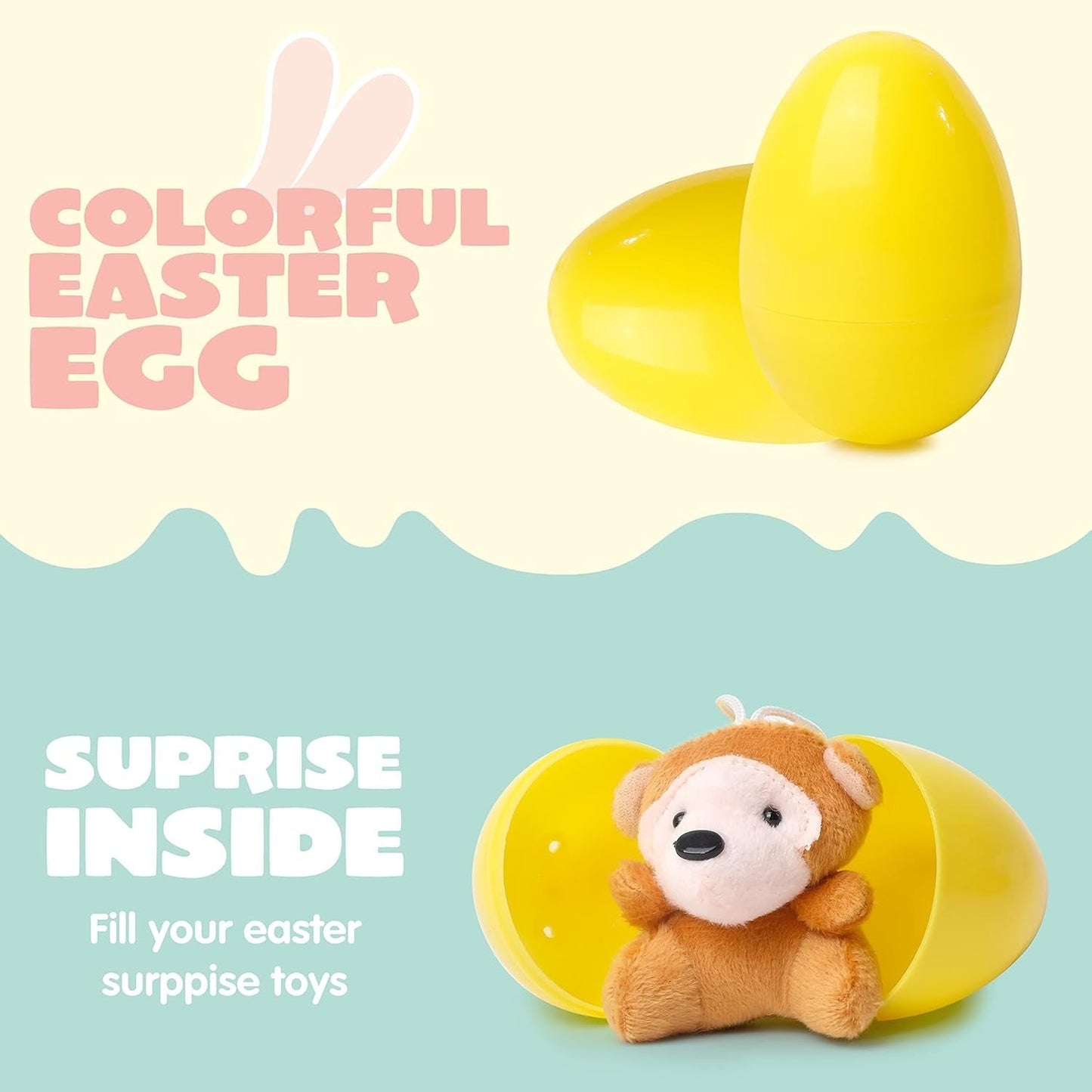 🐆🐈‍⬛🐎12/24/36 Pcs Prefilled Easter Eggs, Filled with Plush Animal Toys