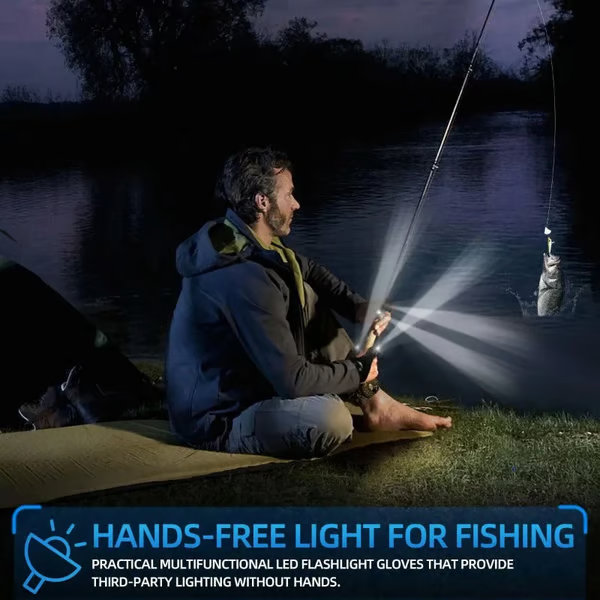 Hands-Free LED Half Finger Gloves