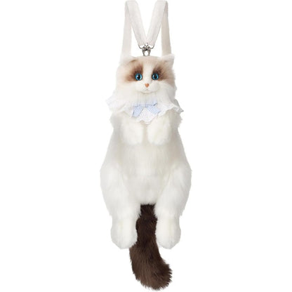 😻🎒Stuffed Realistic Ragdoll Cat Plush Backpack