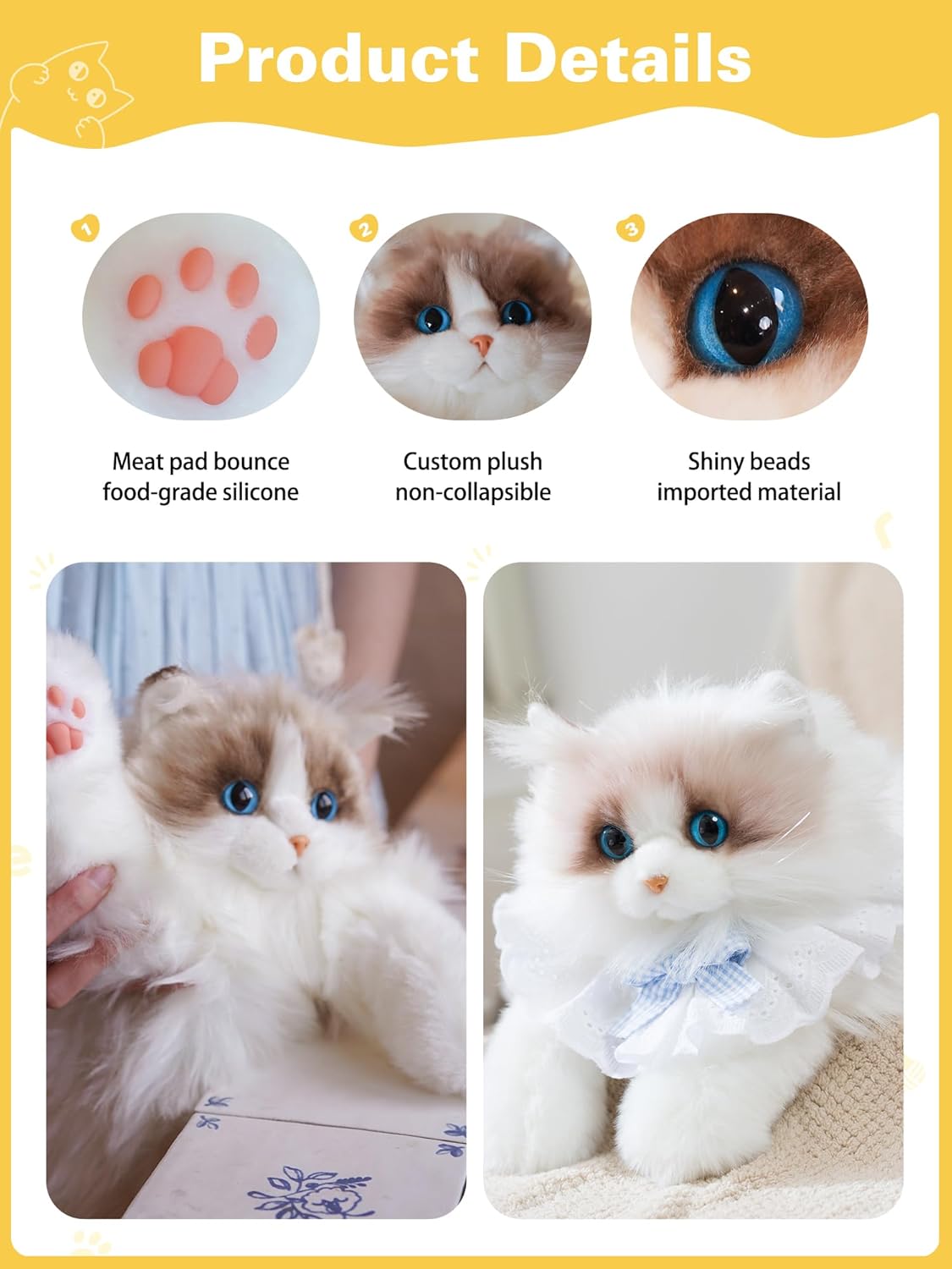 😻🎒Stuffed Realistic Ragdoll Cat Plush Backpack