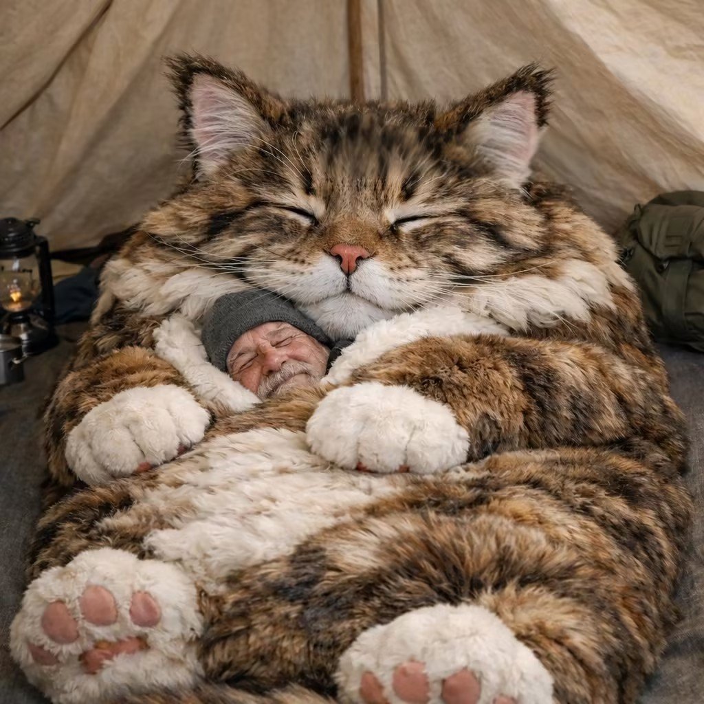 🔥Hot Sale 50% off🌟 Fluffy cat sleeping bag– Soft, Warm & Purrfectly Cozy🐱