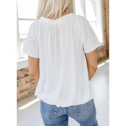🎁Last Day Promotion✨Women's Casual Summer Short Sleeve V Neck Tops T-shirts