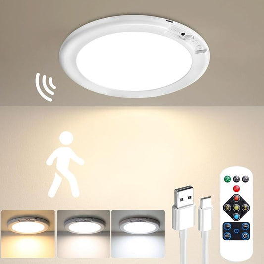 🎁 50% OFF🔌 Remote Rechargeable Motion Sensor Ceiling Light - Wireless Magnetic💡
