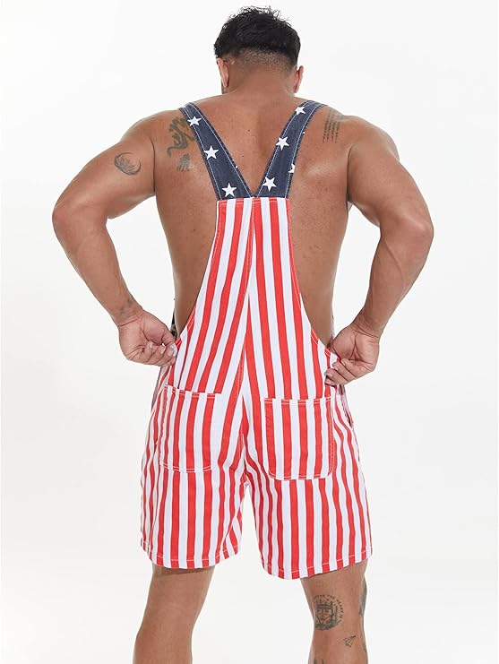🔥America's 250th Anniversary 🇺🇸🎉-Up to 50% Off🔥Unisex USA FLAG Overalls Shorts