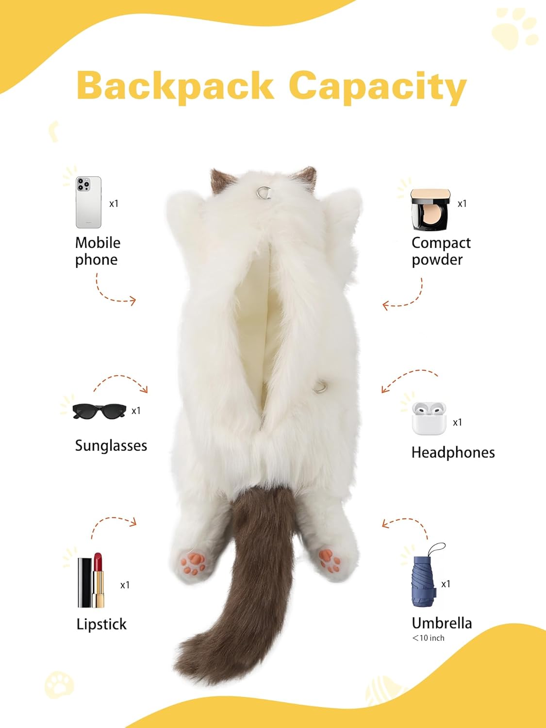 😻🎒Stuffed Realistic Ragdoll Cat Plush Backpack