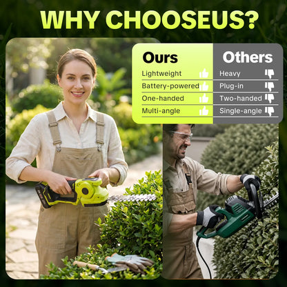 🎁 Father's Day Gift: Cordless 2-in-1 Grass Shear & Shrub Trimmer ⚡ Handheld Electric Hedge Trimmer