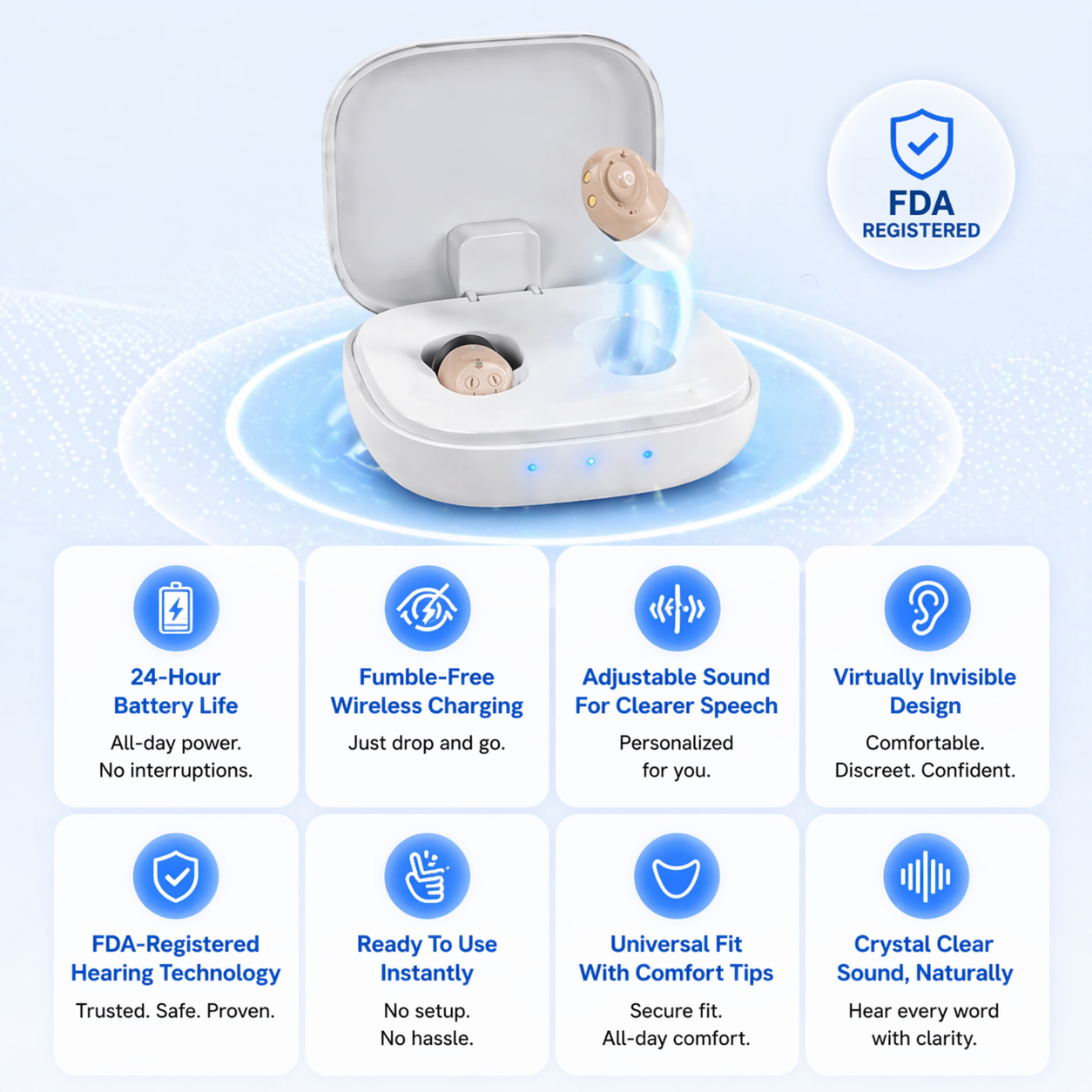 🌸The Best Mother's Day Gift❤️The Smallest Ever Wireless Hearing Aid