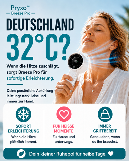 Pryxo™ Pro - tragbarer Mini-Ventilator für sofortige Abkühlung