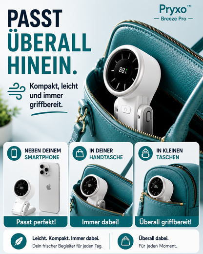 Pryxo™ Pro - tragbarer Mini-Ventilator für sofortige Abkühlung