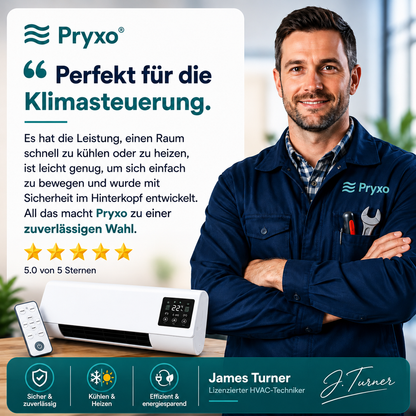 Pryxo Pro – Tragbarer Klimakühler & Heizung ohne Installation | 2-in-1 Klimatisierung | Bis 51 m²