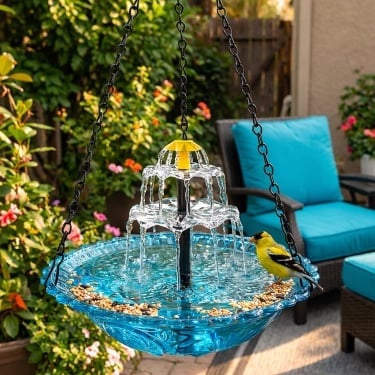🔥Last 4 hours Hot Sale 50%🐦Solar Cascade Hanging Bird Bath Fountain