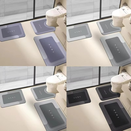 3-Piece Anti-Slip Bathroom Mat Set – Quick-Dry U-Shaped Toilet & Floor Mats