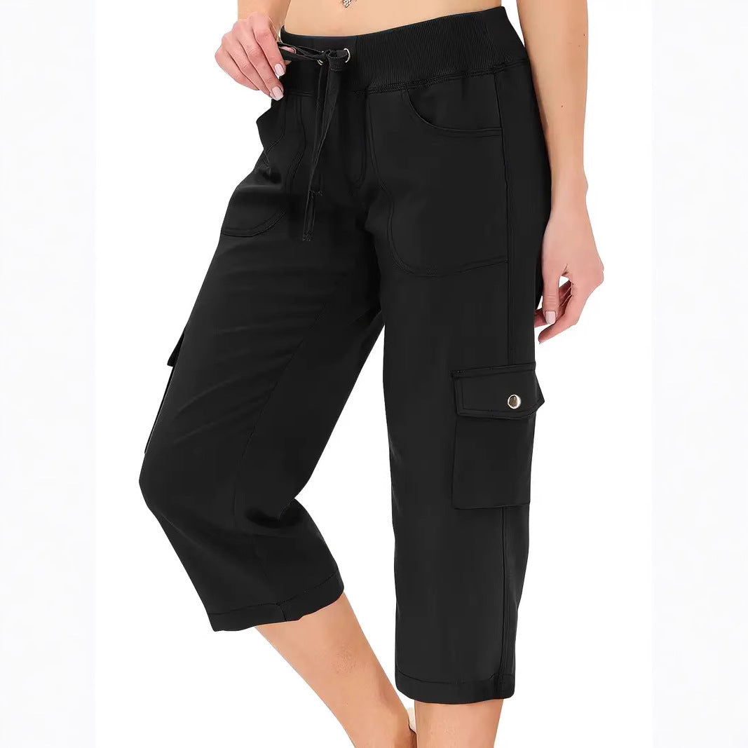 🔥Last Day Promotion⚡Women's Outdoor Lightweight Cargo Capris Pants 6 Pockets Casual Outdoor Trip Loose Shorts