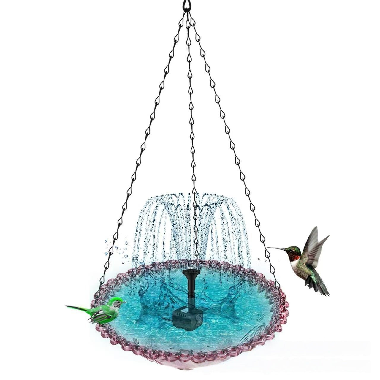 🔥Last 4 hours Hot Sale 50%🐦Solar Cascade Hanging Bird Bath Fountain