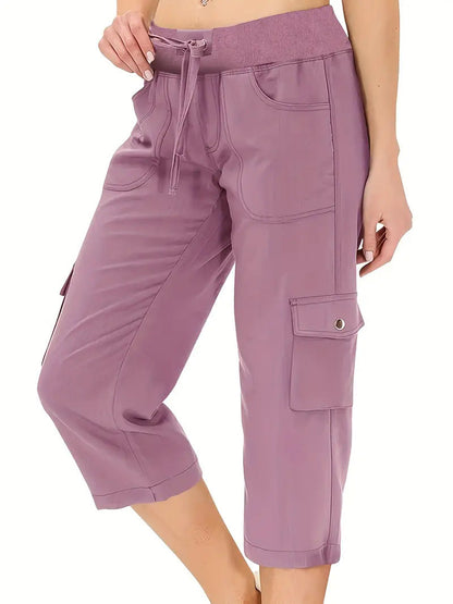 🔥Last Day Promotion⚡Women's Outdoor Lightweight Cargo Capris Pants 6 Pockets Casual Outdoor Trip Loose Shorts