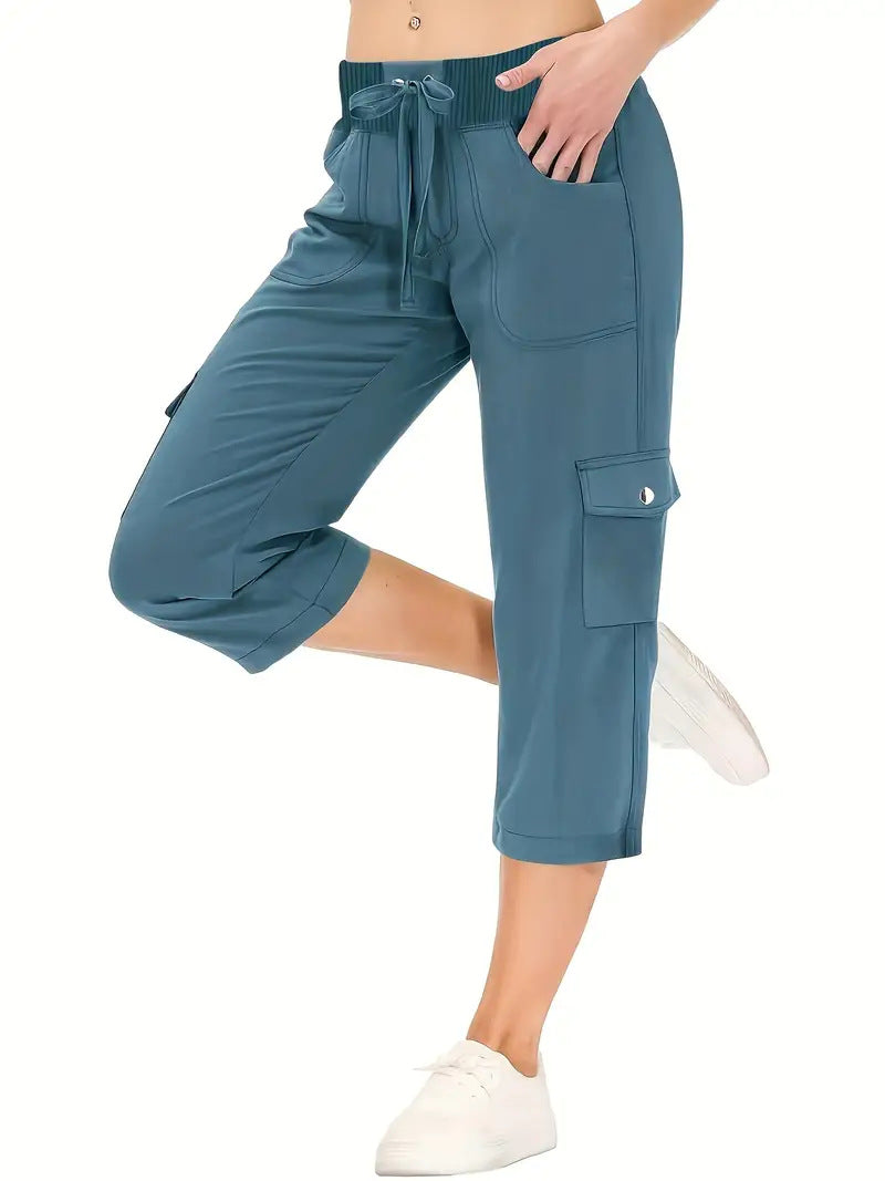 🔥Last Day Promotion⚡Women's Outdoor Lightweight Cargo Capris Pants 6 Pockets Casual Outdoor Trip Loose Shorts