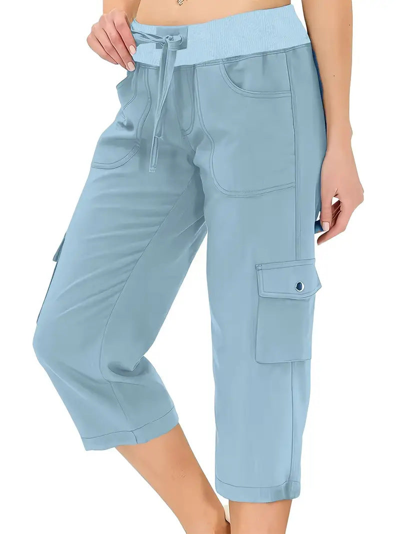 🔥Last Day Promotion⚡Women's Outdoor Lightweight Cargo Capris Pants 6 Pockets Casual Outdoor Trip Loose Shorts