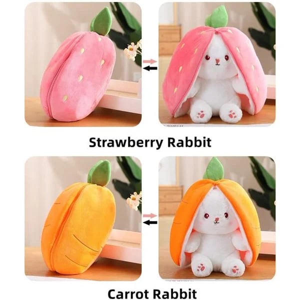 🐰Easter Early Sale 50% OFF🍓Strawberry Bunny Transformed into Little Rabbit🎀 Fruit Doll Plush Toy🐰