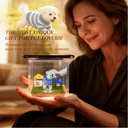 💓😭🐱🐕3D Pet Holographic House Custom Pet Memorial Display Crystal(Includes software)
