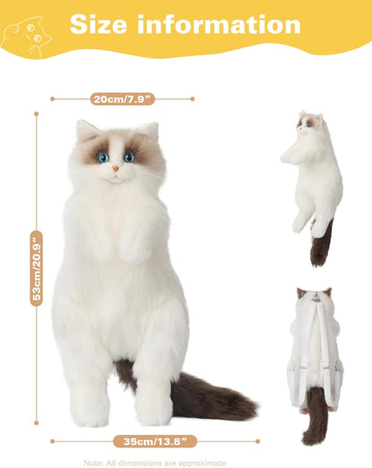 😻🎒Stuffed Realistic Ragdoll Cat Plush Backpack