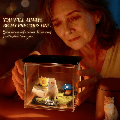 💓😭🐱🐕3D Pet Holographic House Custom Pet Memorial Display Crystal(Includes software)