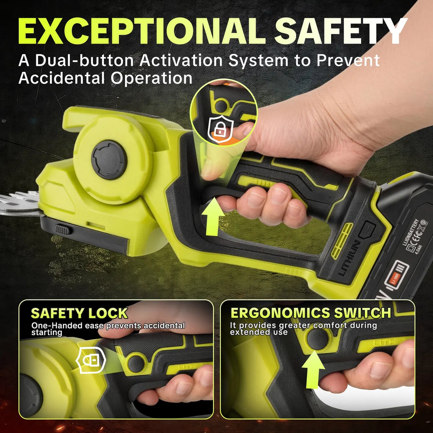 🎁 Father's Day Gift: Cordless 2-in-1 Grass Shear & Shrub Trimmer ⚡ Handheld Electric Hedge Trimmer