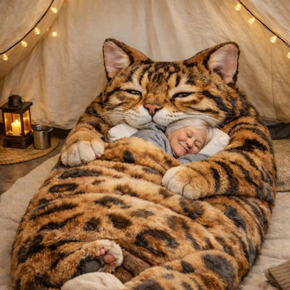 🔥Hot Sale 50% off🌟 Fluffy cat sleeping bag– Soft, Warm & Purrfectly Cozy🐱