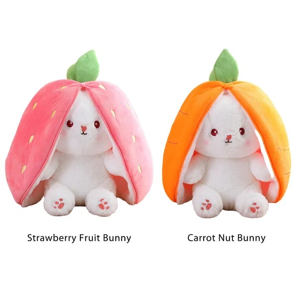🐰Easter Early Sale 50% OFF🍓Strawberry Bunny Transformed into Little Rabbit🎀 Fruit Doll Plush Toy🐰