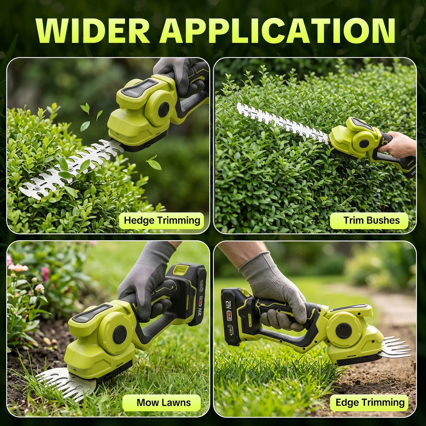 🎁 Father's Day Gift: Cordless 2-in-1 Grass Shear & Shrub Trimmer ⚡ Handheld Electric Hedge Trimmer