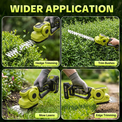 🎁 Father's Day Gift: Cordless 2-in-1 Grass Shear & Shrub Trimmer ⚡ Handheld Electric Hedge Trimmer