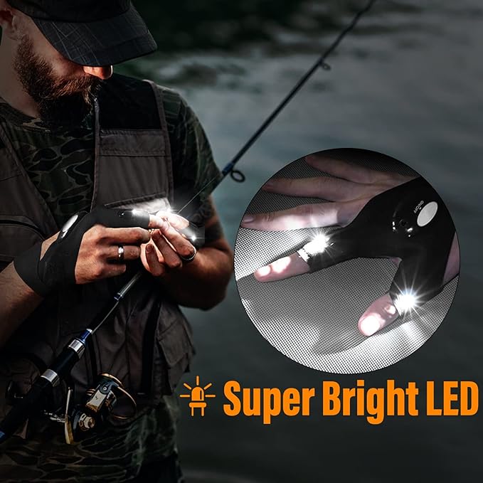 Hands-Free LED Half Finger Gloves